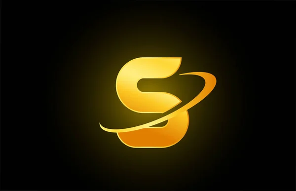 Abeceda Písmeno Logo Ikona Pro Společnost Podnikání Zlatým Designem — Stockový vektor