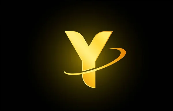 Значок Буквы Алфавита Компании Бизнеса Золотым Дизайном — стоковый вектор