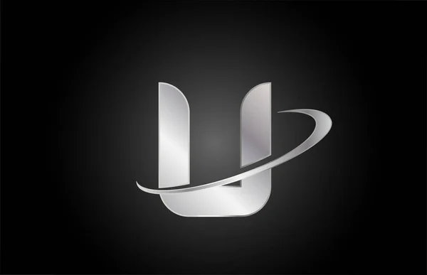 U金属アルファベットの文字のロゴは 企業やスウッシュデザインのビジネスのためのアイコン — ストックベクタ