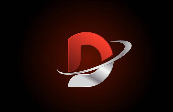 Rotes Metall Alphabet Buchstabe Logo Symbol Für Unternehmen Und Unternehmen — Stockvektor