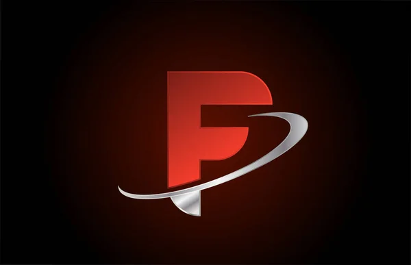 Ícone Logotipo Letra Alfabeto Metal Vermelho Para Negócios Empresa Com —  Vetores de Stock