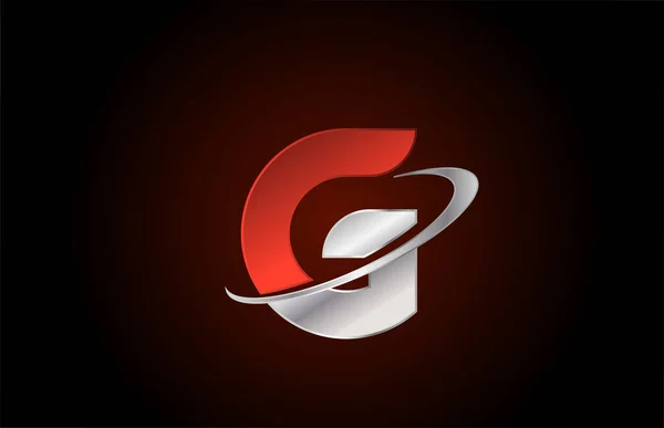 Lettre Alphabet Métal Rouge Icône Logo Pour Les Entreprises Les — Image vectorielle