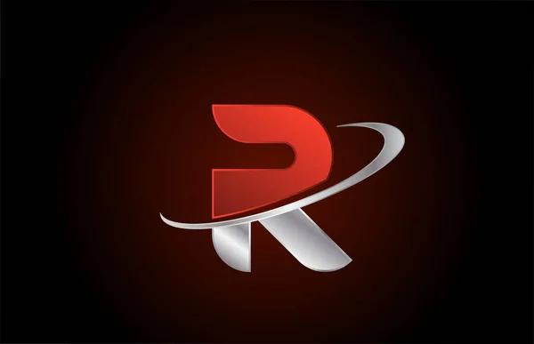 Icono Logotipo Letra Alfabeto Metal Rojo Para Empresas Empresas Con — Archivo Imágenes Vectoriales