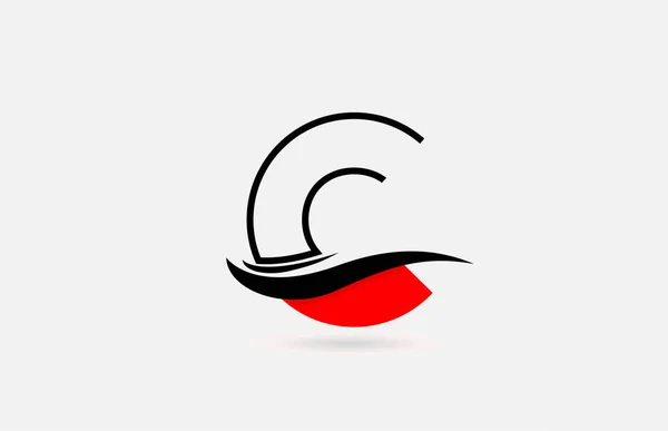 Rojo Alfabeto Negro Letra Icono Del Logotipo Para Negocio Empresa — Vector de stock