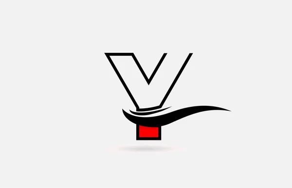 ビジネスやラインデザインの会社のためのY赤黒アルファベット文字のロゴアイコン — ストックベクタ