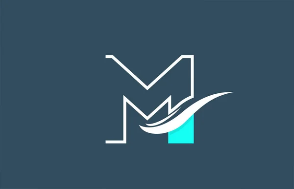 Ícone Logotipo Letra Alfabeto Branco Azul Para Negócios Empresa Com — Vetor de Stock