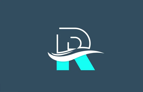 Niebieski Biały Alfabet Litera Logo Ikona Dla Biznesu Firmy Projektu — Wektor stockowy