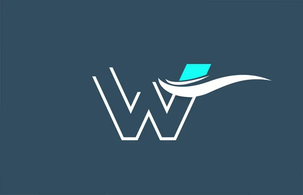 Blue White Alphabet Letter Logo Icon Business Company Swoosh Design — Stock Vector