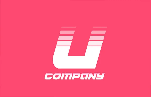 Uピンクの白いアルファベットの文字のロゴのアイコン会社やラインデザインのビジネス — ストックベクタ