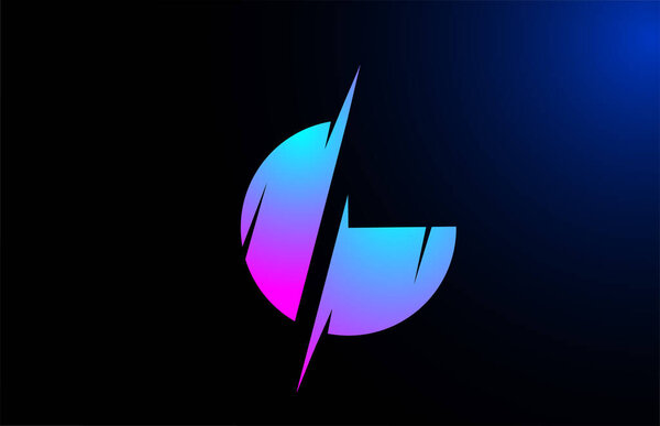 G pink blue alphabet letter logo icon for business and company with sliced design