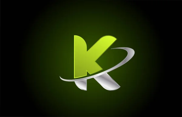 Grünes Metallic Buchstaben Logo Symbol Für Unternehmen Und Unternehmen Mit — Stockvektor