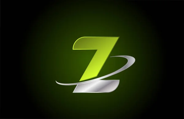 Verde Alfabeto Metálico Letra Logotipo Ícone Para Negócios Empresa Com — Vetor de Stock