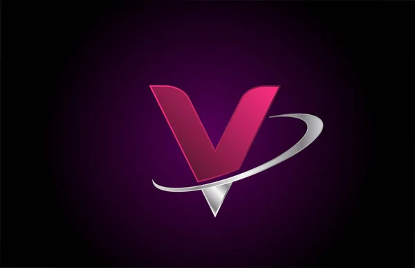 Icono Letra Alfabeto Rosa Logotipo Para Empresa Negocio Con Diseño — Vector de stock