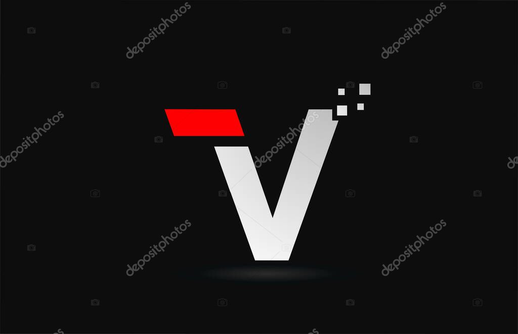 V letter logo icon for business and company with dots design