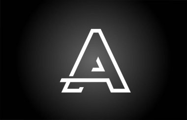 iş ve şirket için satır tasarımlı bir alfabe harfi simgesi