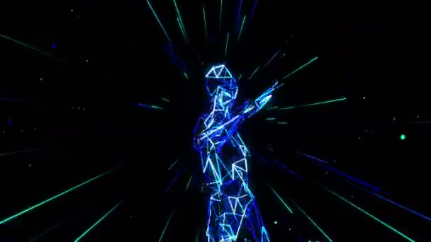 danseuse néon colorée dans l'espace  