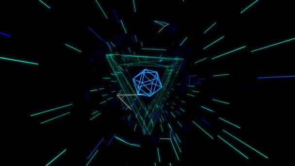 Геометрический треугольник в пространстве — стоковое видео