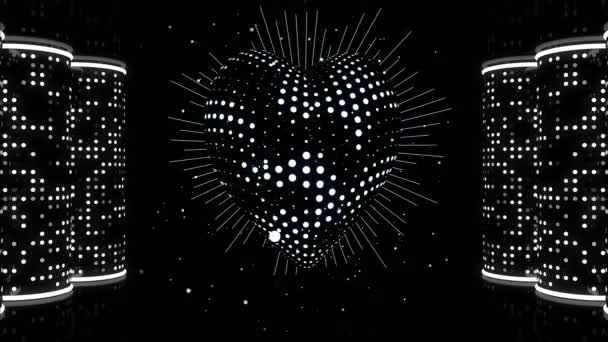 Corazón 3D brillando en el espacio — Vídeo de stock