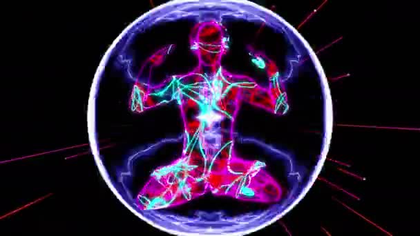 Der menschliche Energiekörper in der Meditation — Stockvideo
