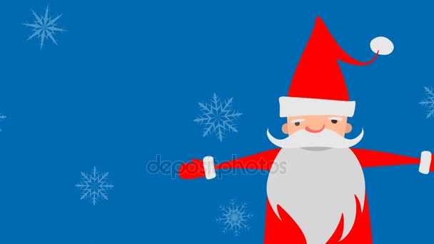 Santa claus kerstkaart — Stockvideo
