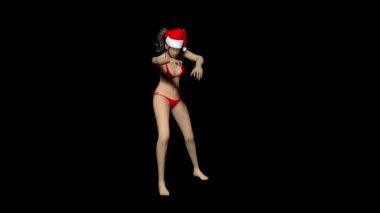 Noel Baba şapkası zombi gibi yürüyen kadın
