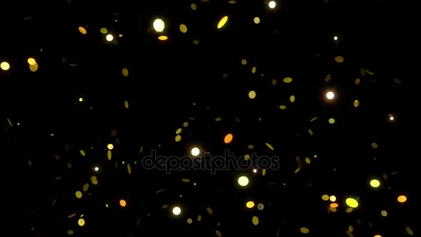 Confetti cayendo en la oscuridad — Vídeos de Stock