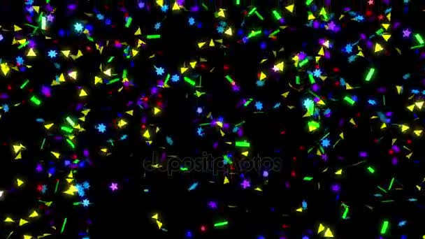 Confetti falling on dark — Stock Video