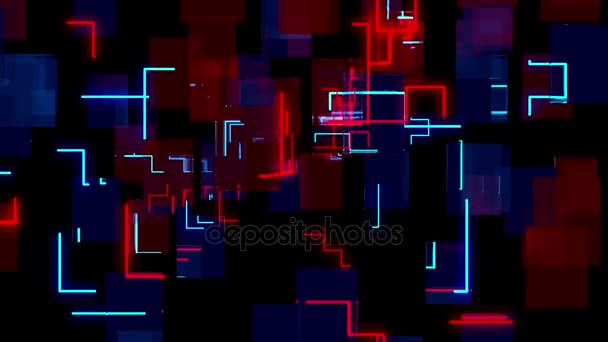 Rörliga neon linjer — Stockvideo