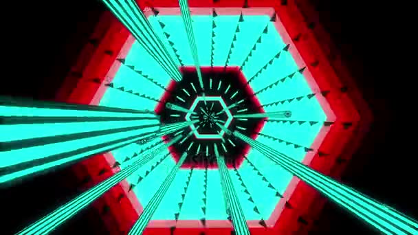 Flytta genom geometriska tunnel — Stockvideo