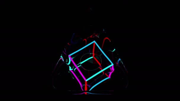 Figure al neon in liquido — Video Stock