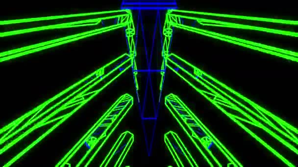 Neon geometriska figurer — Stockvideo