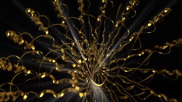 Zlaté kaleidoskopický čáry — Stock video