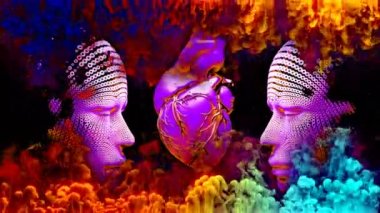 Siber insan dijital görsel animasyonu