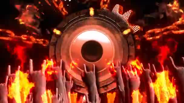 Hard Rock Music Цифровая Визуальная Анимация — стоковое видео