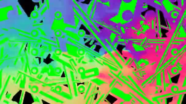 Color Desorden Animación Visual Digital — Vídeo de stock