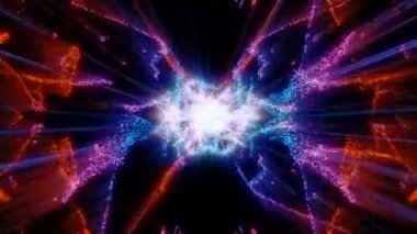 Parçacık zincirleri dijital görsel animasyon