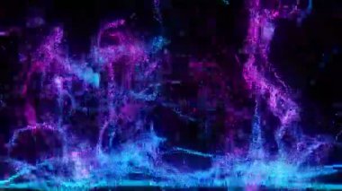 Parçacık zincirleri dijital görsel animasyon