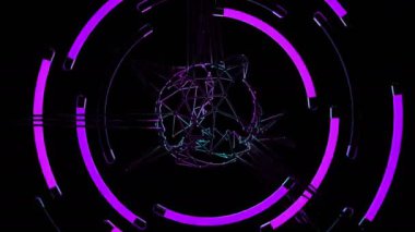 Ritim lambaları dijital görsel animasyonu aydınlatıyor