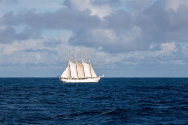 Denizde yelkenli uzun gemi