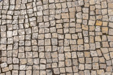 Yol taşı arkaplan dokusu, sokak kiremit dokusu üst görünüm