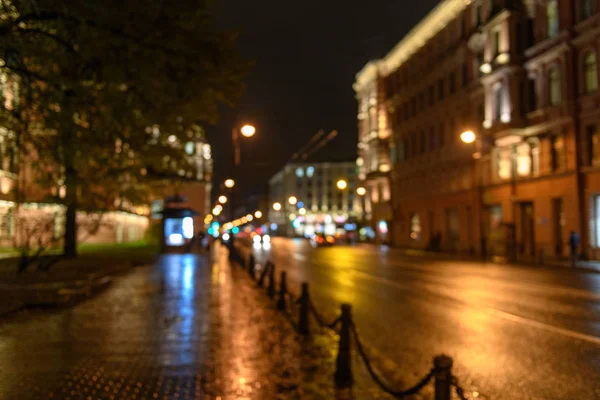 Вид Движение Городской Улице Размытый Фон Ночь — стоковое фото