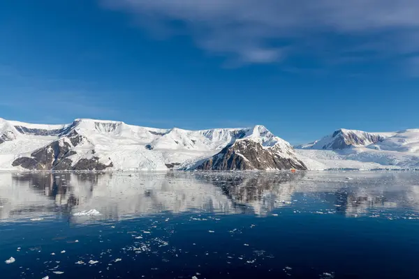 Antarktické Krajiny Ledovci Hory — Stock fotografie