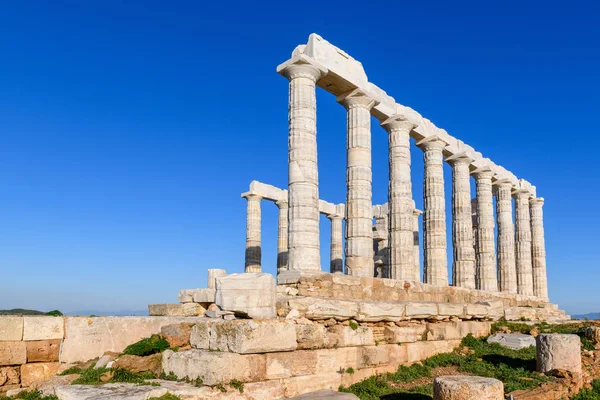 Ruins Ancient Temple Poseidon Cape Sounion Attica Greece — Stock Photo, Image