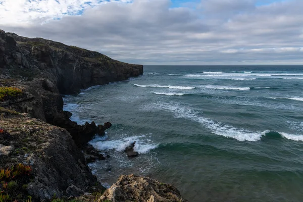 Beautiful Rocky Coastline Blue Sea Portugal — Stok fotoğraf