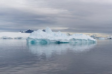 Buzdağıyla Antarktika manzarası, keşif gemisinden manzara