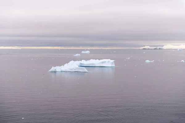 Paisagem Antártica Com Gelo Mar Vista Navio Expedição — Fotografia de Stock