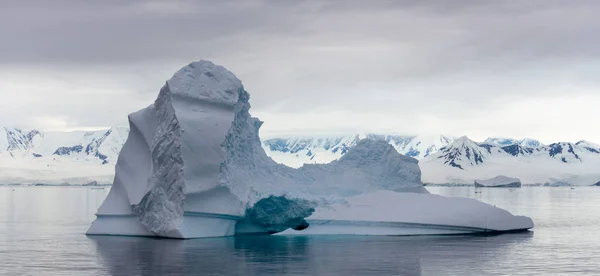 有冰山的南极景观 从远征船看到 — 图库照片