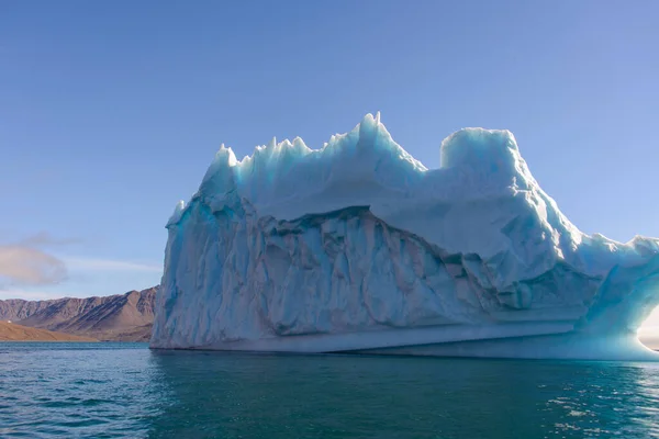 Ledovec Grónsku Létě Uzavírá Slunečné Počasí — Stock fotografie