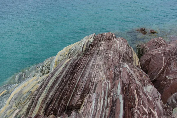 Doğu Grönland Daki Renkli Kayalar Kapanıyor Kaya Dokusu — Stok fotoğraf