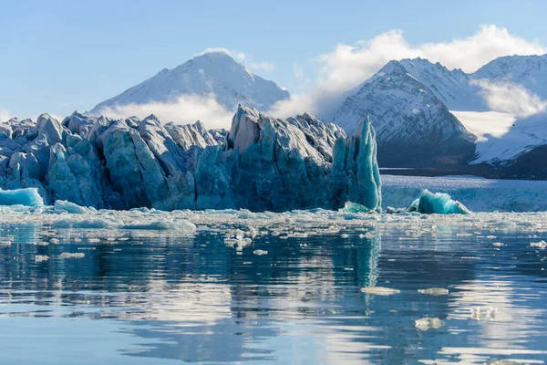 Landschap Met Gletsjer Spitsbergen Zomer Zonnig Weer — Stockfoto